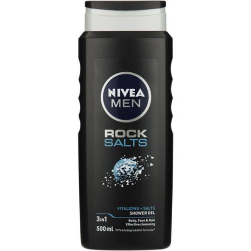 Nivea Men Rock Salts Shower Gel Αφρόλουτρο για Σώμα, Πρόσωπο & Μαλλιά για Βαθύ Καθαρισμό 500ml